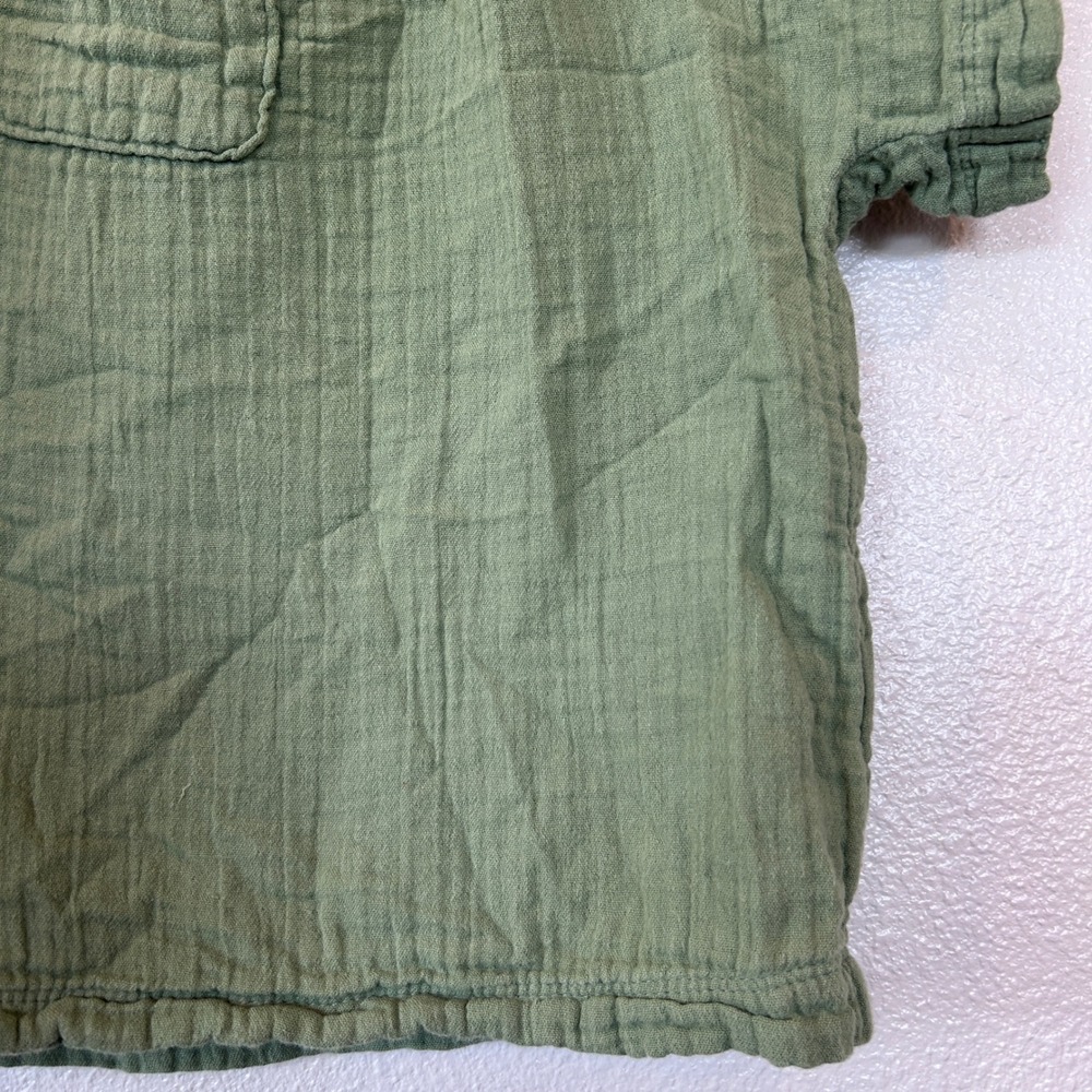 Old Navy Womens Large Green Double Gauze Cotton Button Down Shirt Boxy Fit - Picture 2 of 6